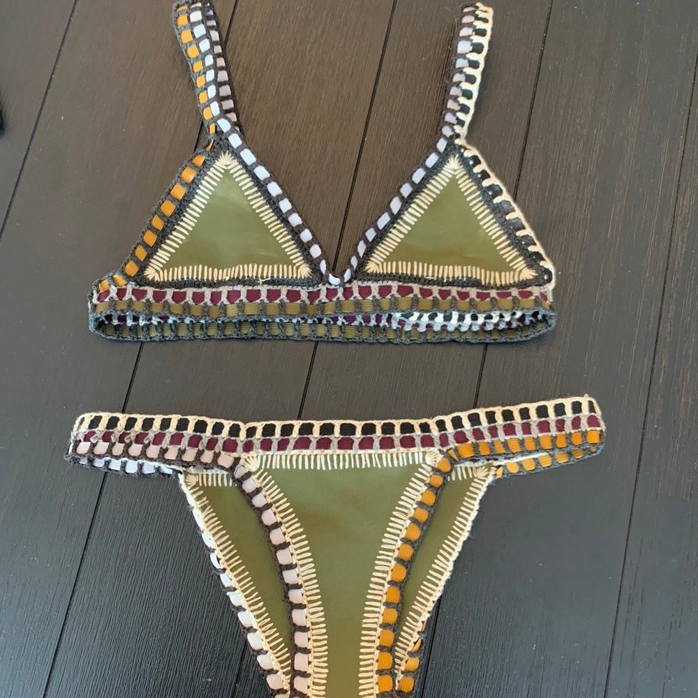 KIINI Bikini Top + Bottom (Med) Wren Olive Green
